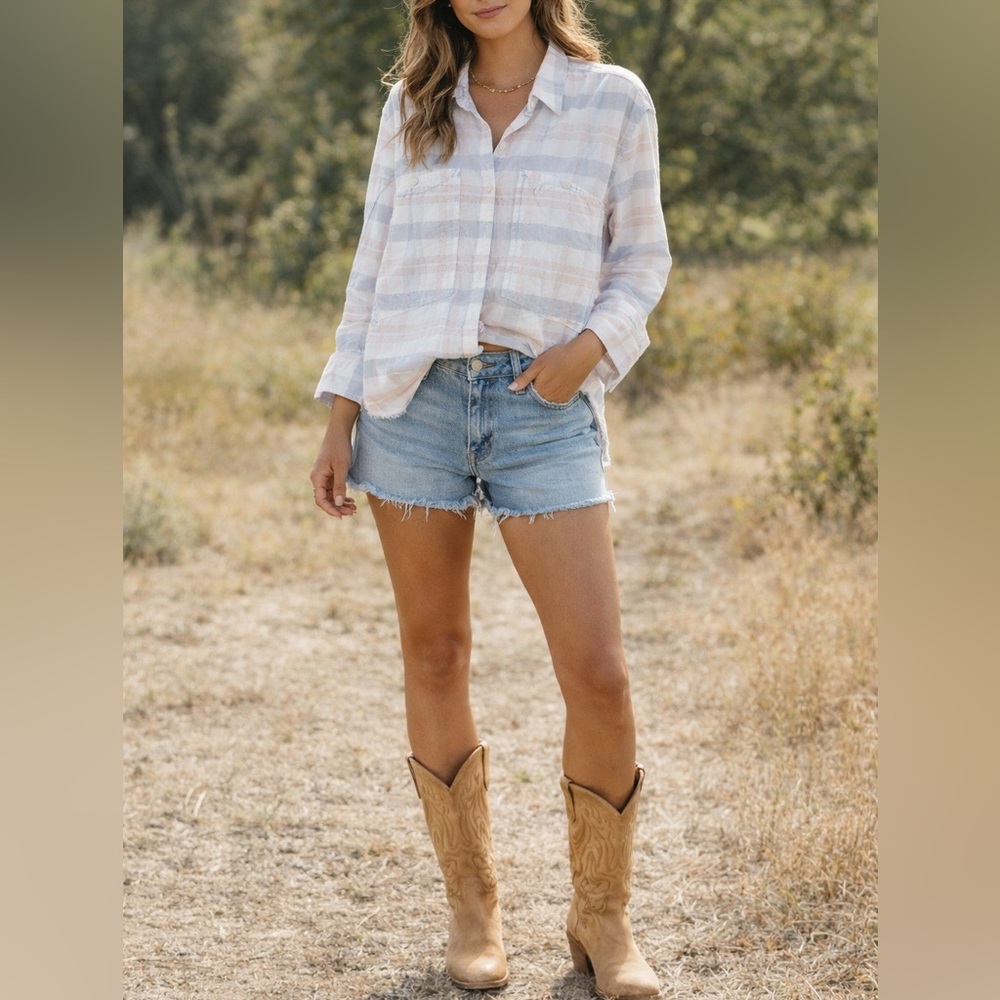 FREE PEOPLE Loveland Pink Plaid